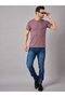 Men Purple Textured Knit T-Shirt - 2