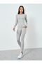 Grey Seamless Contour Detail Short Sleeves Top - 4