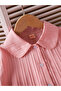 Girls Pink Textured Puff Sleeve Shirt - 3