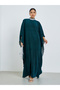 Green Shimmer Plisse Kaftan with Crystal Collar
