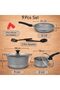 Essential Die-Cast Granite Cookware Set, 9-Piece Non-Stick Pots & Pans Set with Glass Lid & Spoons - 3
