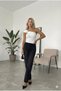 Women's White Gold Buckle Detail Shoulder Drape Detailed Sandy Blouse Hzl26W-Fry123741 - 2