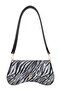 Gold Buckled Zebra Patterned Women's Shoulder Bag Baguette Model - 3