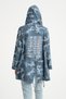 Women's Blue Italian Sequined Back Jacket K Hooded O Oversized - 4
