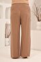 Waist Tie Detail, Elastic Waist, Women's Plus Size Trousers, Camel - 5