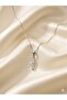 3S Double Baguette Crystal Stone Silver Color Steel Necklace - 2