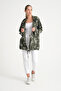 Women's Khaki Italian Sequined Back Jacket K Hooded O Oversized - 6