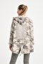Women's Beige Italian Sequined Back Jacket K Hooded O Oversized - 6