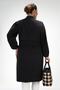Women's Plus Size 121774 Jacket Collar Trench Coat Black - 7