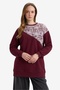 Lace Embroidered Floral Detailed Side Y Slit Bicycle Collar Tunic