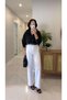 Rinno White Striped Extra High Waist Jeans, Pack of Belt - 4
