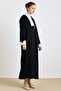 Garni and Accessory Detail Abaya Set Black 9424-Tk - 7