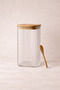 Bamboo Set of 3 Jars with Lids, Handles, Spoons and Seals Kw-373C - 3