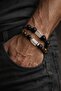 Charger 2Li Natural Stone Men's Bracelet Set Biker Men's Bracelet - 3