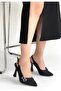 Jedda Black Glittery Leather Heeled Shoes - 2