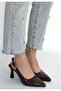 Hies Brown Patent Leather Heeled Shoes - 3