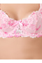 Pink Floral Embroidered Padded Wired Bra With Brief - 3
