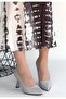 Meyli Silver Satin Glitter Heeled Shoes - 2