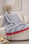 100% Cotton Woven Tv Blanket Si – 130X170 cm (Dark Blue-Red) - 4