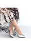 Rewin Silver Skin Heeled Shoes - 4