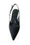 2704 Women's Satin Heeled Shoes with Stone Detail on the Side and Open Back Stiletto - 4