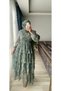 Elegant D Patterned Layered Chiffon Dress-With Belt at the Waist-Lined - 3