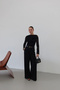 Belt Pieces with Elastic Waistband Palazzo Pants Black - 3