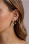Triple Hoop Earring Set with Butterfly and Flower Figures – Minimal Zircon Stone Earring Combination - 4