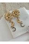 Sun Moon Design Women's Earrings - Gold