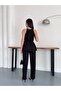Halter Neck Stylish Wear-And-Go Double Suit with Belted Trousers - 5
