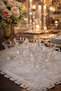 Set of 6 Glass Cups with Beaded Handles 100 Ml, Height 8 Cm, Mouth Diameter 7.5 cm Stylish Design