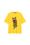 Snack Hunter Printed Relaxed Fit Yellow Women's Tshirt
