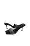 Black Color Thin High Heel Stone Detailed Evening Dress Women's Slippers in Sizes 36-37-38-39-40 - 4