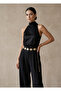 Women's Gold Metal Daisy Oval Ring Chain Waist Chain Belt I - 3