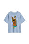 Snack Hunter Printed Relaxed Fit Baby Blue Women's Tshirt