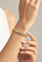 Smiley and Flower Figured Zircon Stone Gold Bijouterie Bracelet
