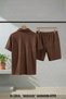 Ottoman Shorts and Polo Collar T-Shirt Set Short Sleeve Summer Casual 100% Cotton - 2