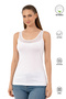 Özkan 20575 4-Pack Women's Cotton Pcs Stretch Fabric Single Jersey 2 Black 2 White Tulle Detail Thick Strap Undershirts - 6