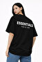 Women Men Unisex Essentials Back Printed Oversized Thick Fabric Loose Cut Pam Cotton T-Shirt - 2