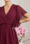 Rochie grena cu volane si maneci fluture - 2