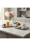 Najib 2-Piece Rectangular Silver Stainless Steel Serving Tray Set with Golden Handles - 2