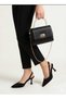 Black Women's 7 cm Style Heeled Evening Dress Shoes and Bag Combinations - 2