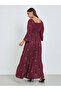 Magenta Embroidered Tiered Maxi Dress - 6