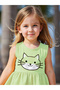 Girls Green Graphic Print Sleeveless Dress - 6