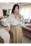 قميص Boyuna مخطط أبيض قطن كبير الحجم
