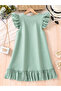 Girls Graphic Print Ruffled Sleeve Dress - 2