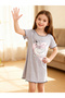 Girls Graphic Print Ruffle Trim Nightdress - 2