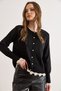 Women's Black Lace Detailed Fine Knit Cardigan Hrk-19000489 - 4