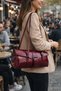 Leather-Look Buckled Women's Sleeves Bag Si – Stylish Shoulder & Arm Sleeves Bag Si |   Mt1591