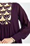 Purple Chiffon Sequin Yoke Jalabiya - 4
